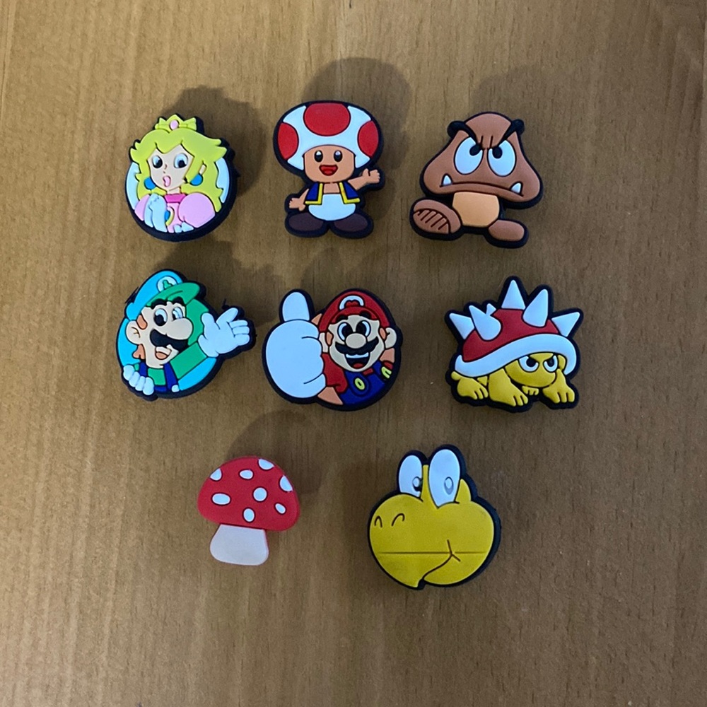 Super Mario 8 piece bundle #2 Shoe Charms for Crocs New